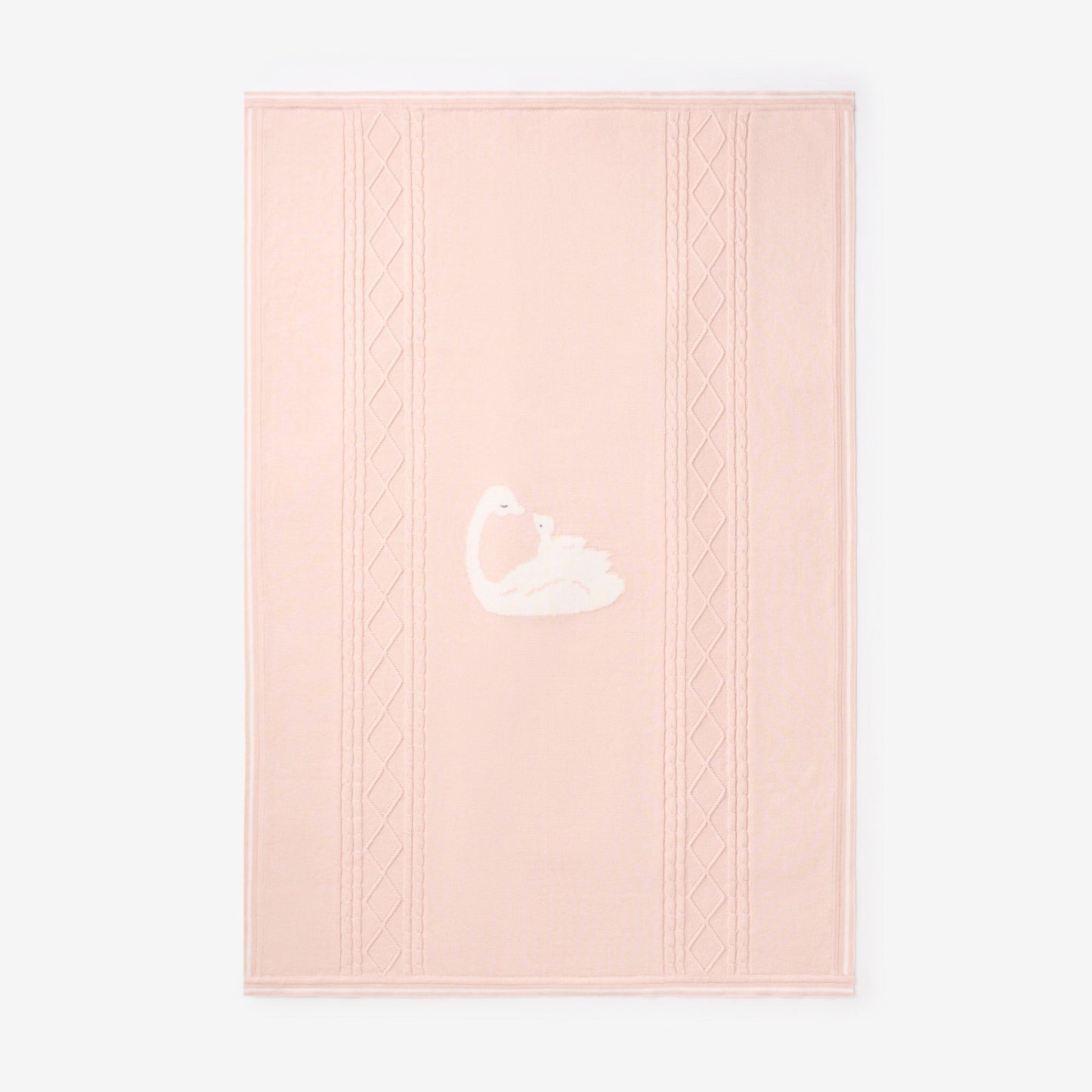 Swan Cotton Cable Knit Blanket