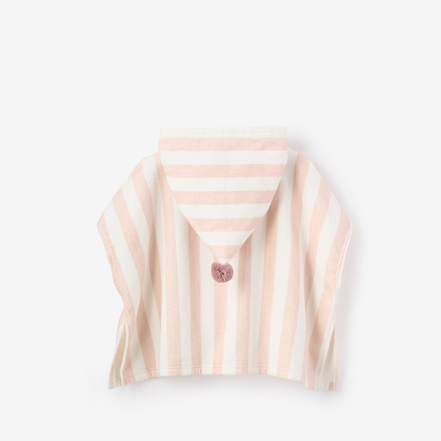 Pink Stripe Hooded Terry Poncho