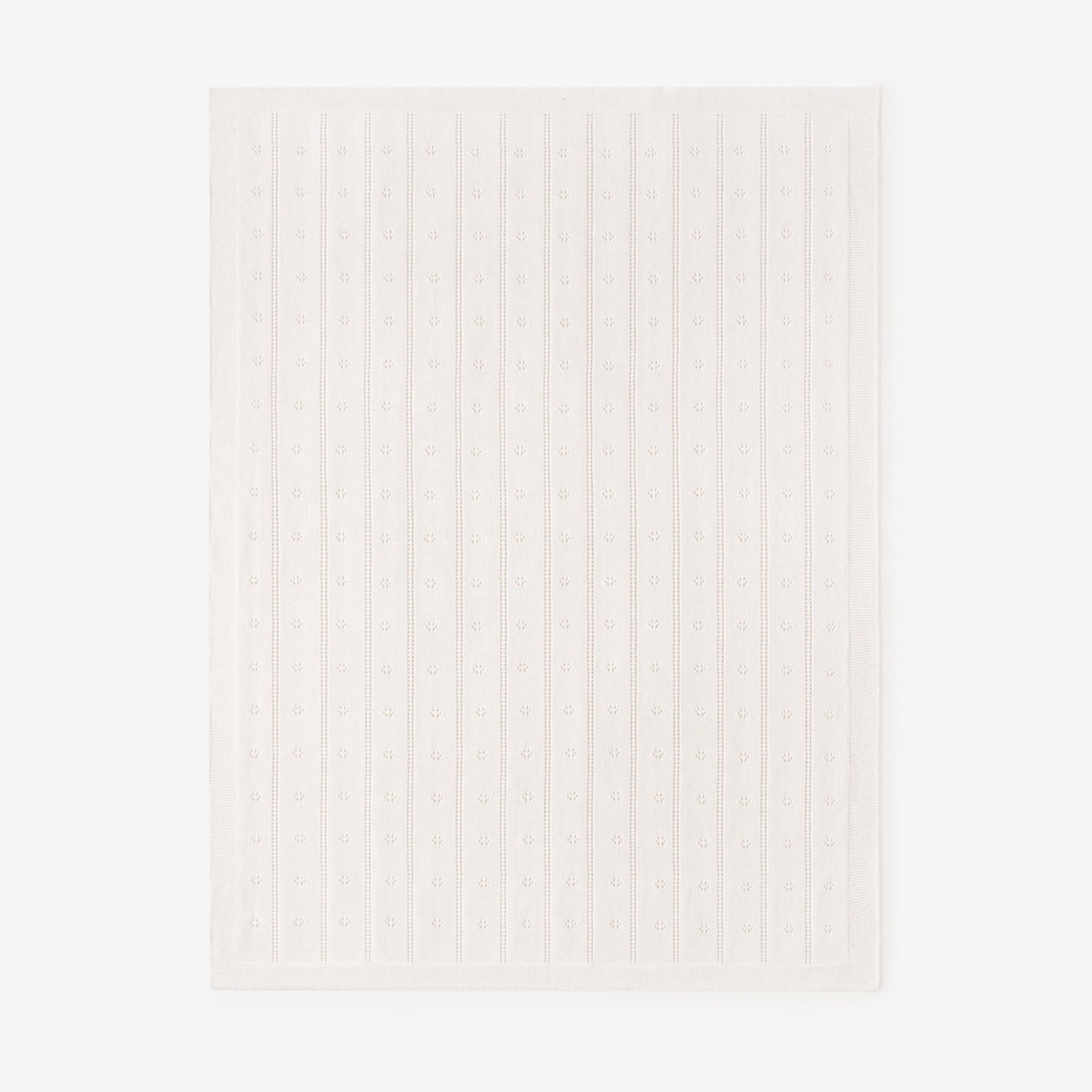 Cream Pointelle Knit Baby Blanket