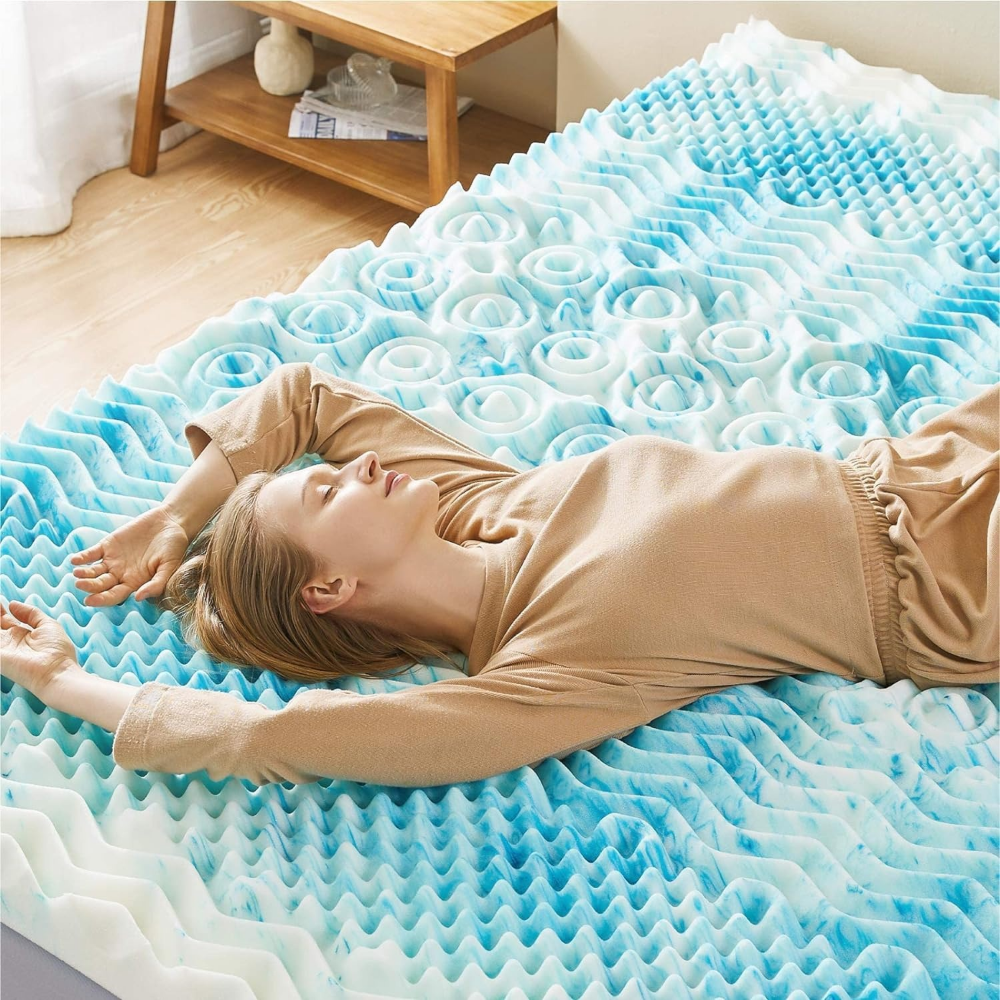 Cooling Gel Egg Crate Mattress Topper