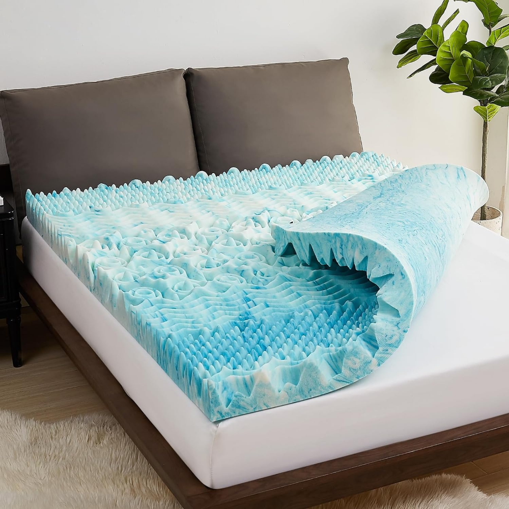 Cooling Gel Egg Crate Mattress Topper