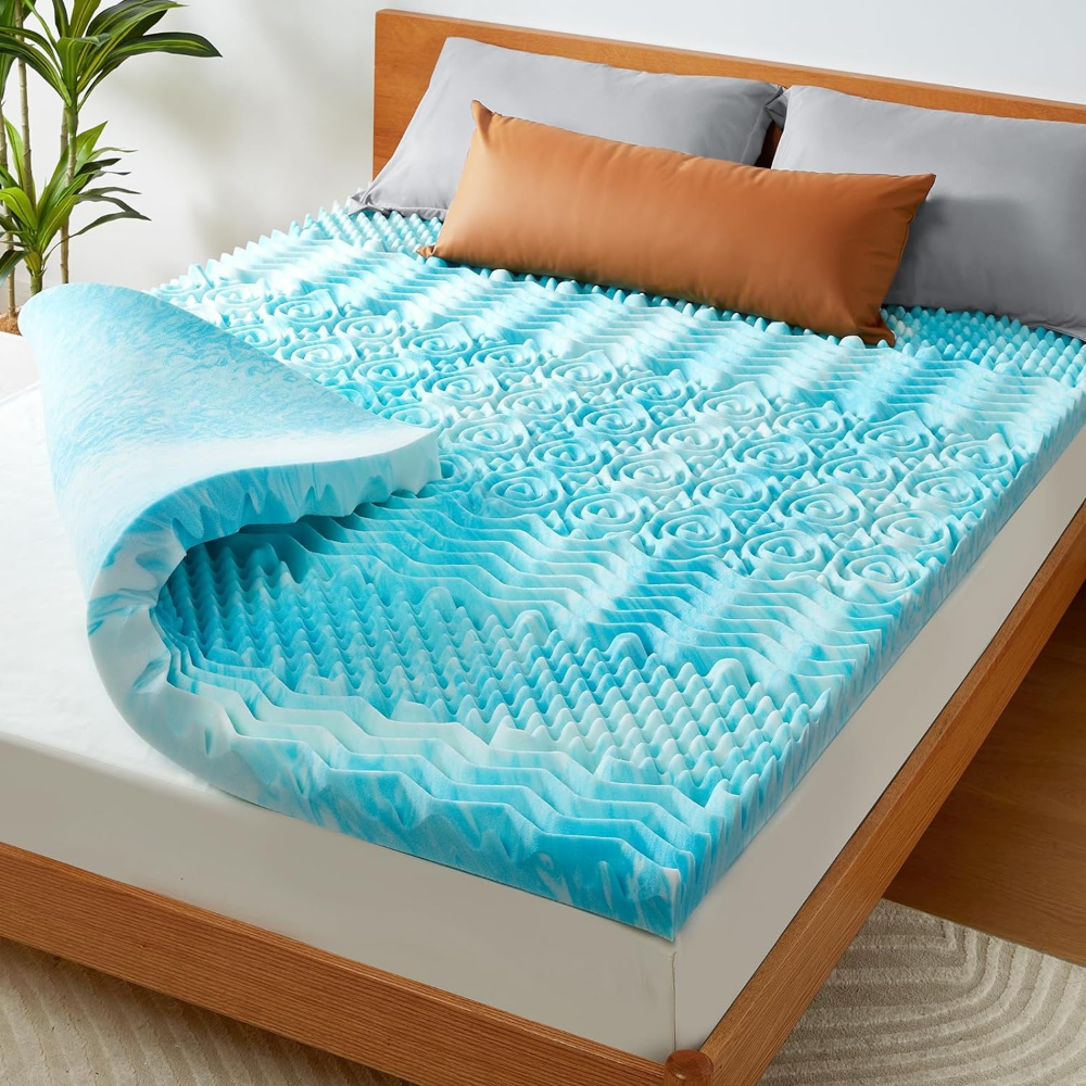 Cooling Gel Egg Crate Mattress Topper