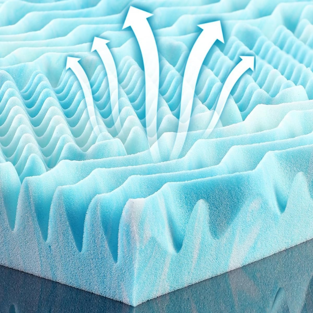Cooling Gel Egg Crate Mattress Topper