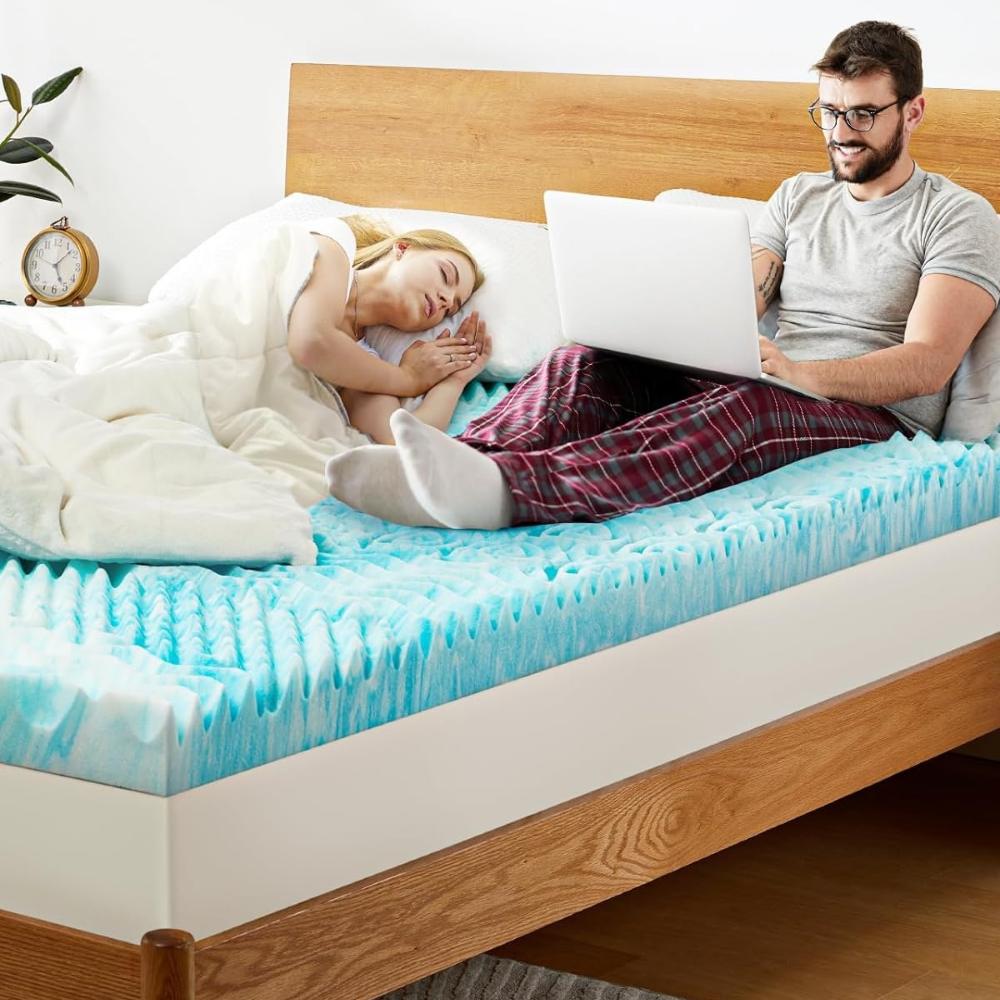 Cooling Gel Egg Crate Mattress Topper