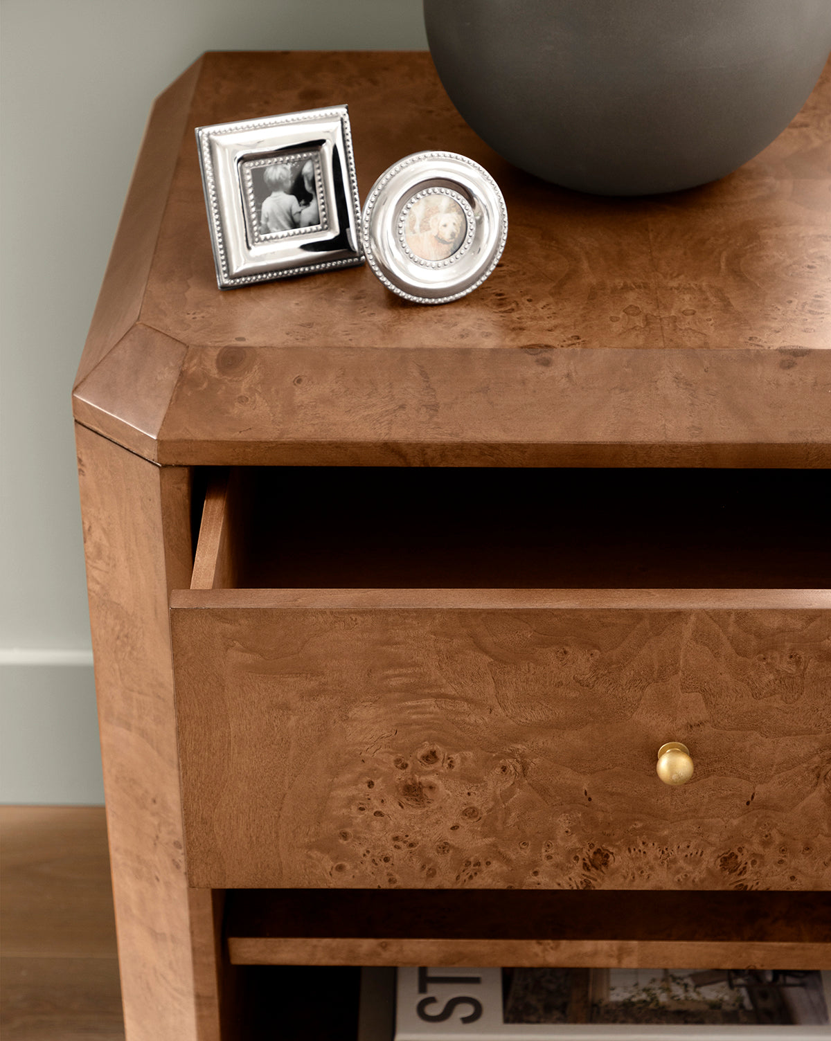 Tali Burl Wood Nightstand