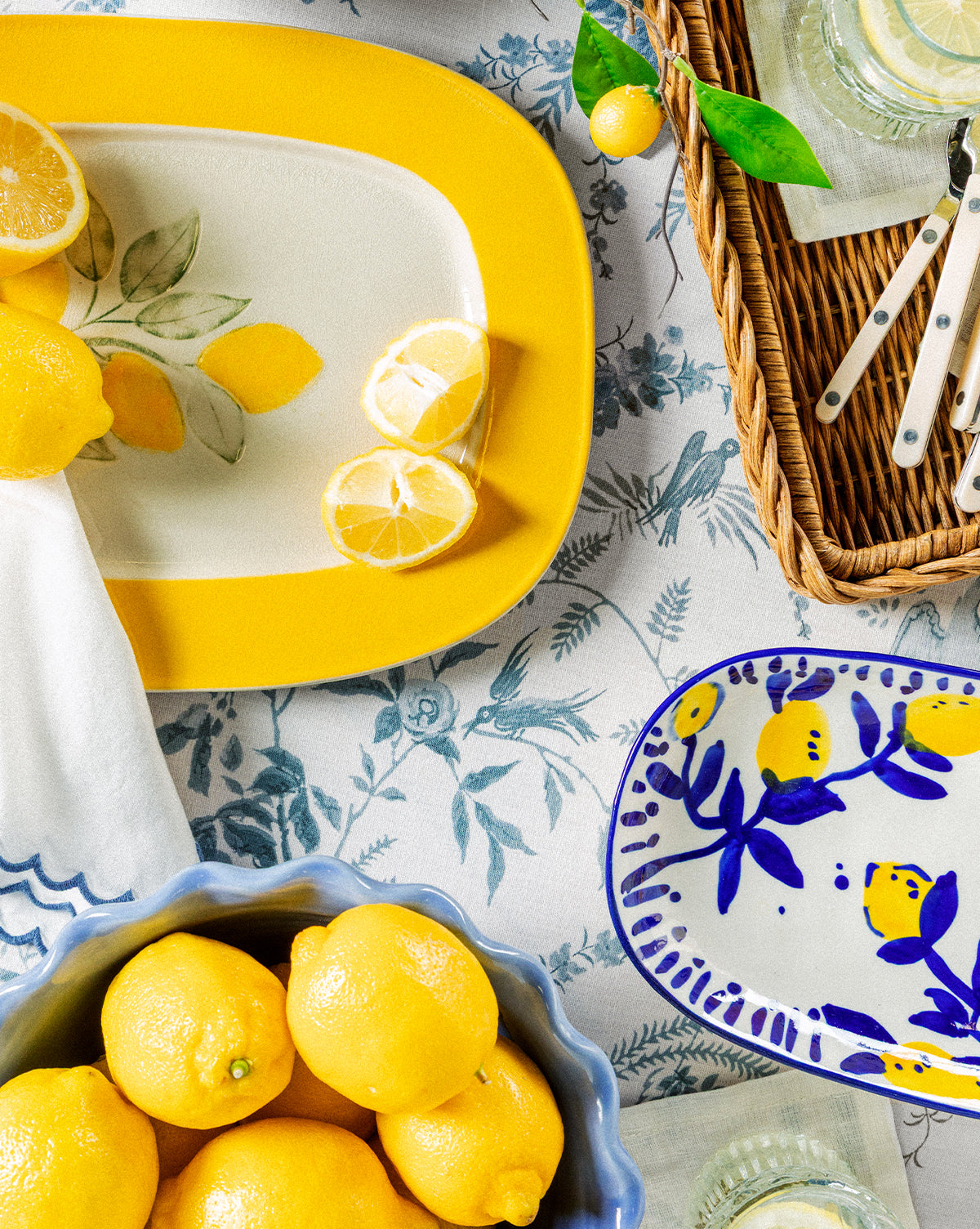 Hand-Painted Stoneware Lemon Platter