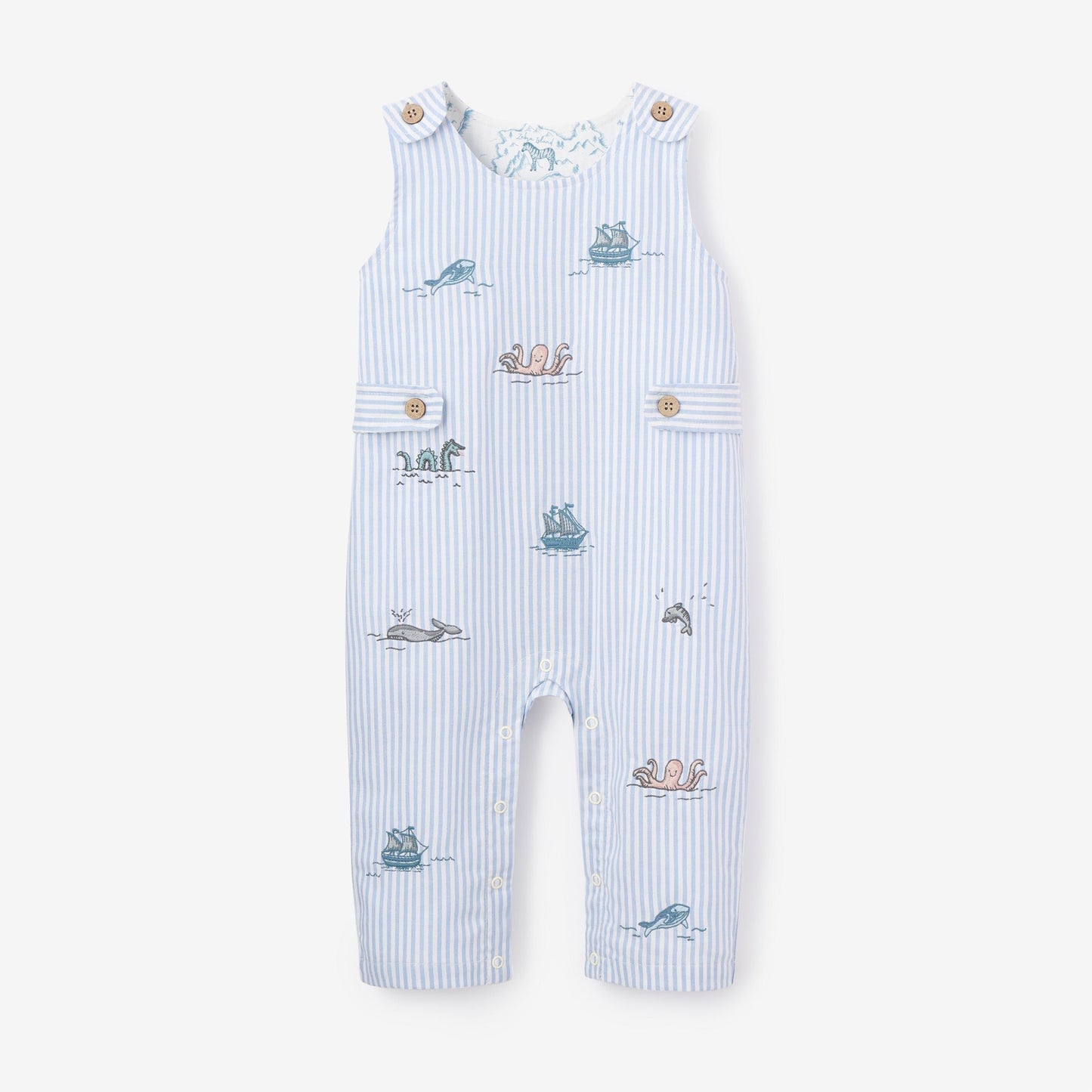 Embroidered Oxford Stripe Jumpsuit
