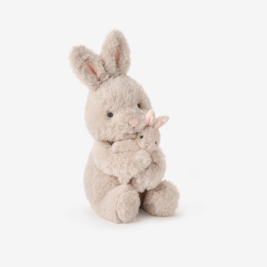 Mama + Baby Bunny Plush Rattle Toy Set