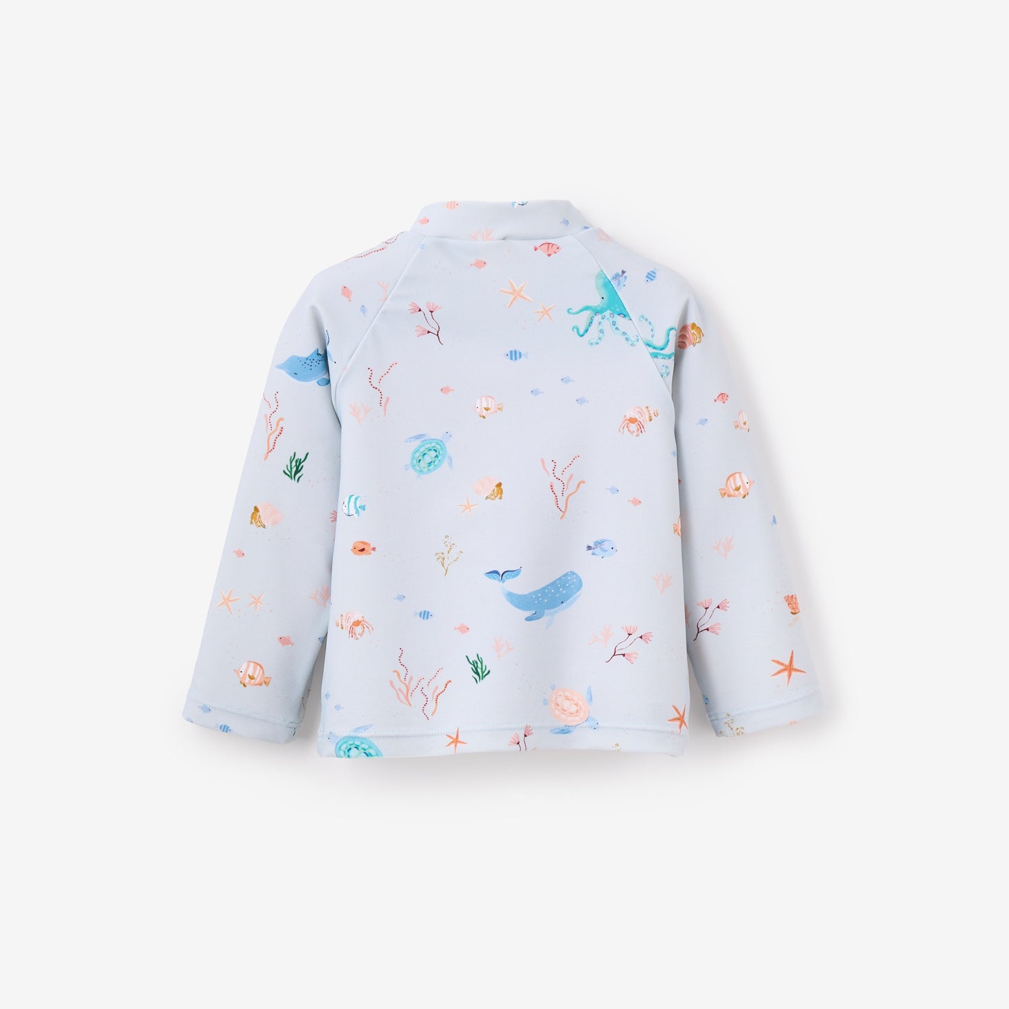 Pale Blue Ocean Adventure Baby Rash Guard