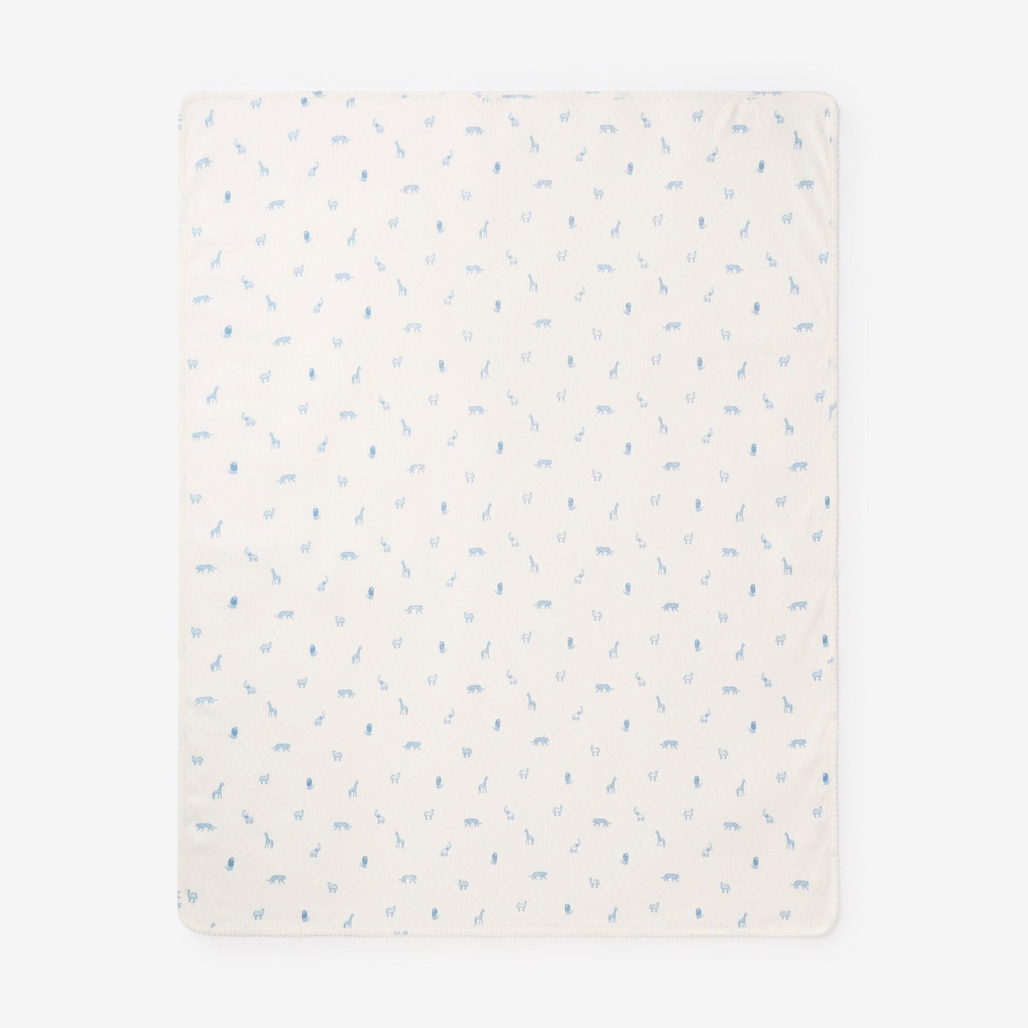 Blue Safari Print Organic Cotton Pointelle Baby Blanket