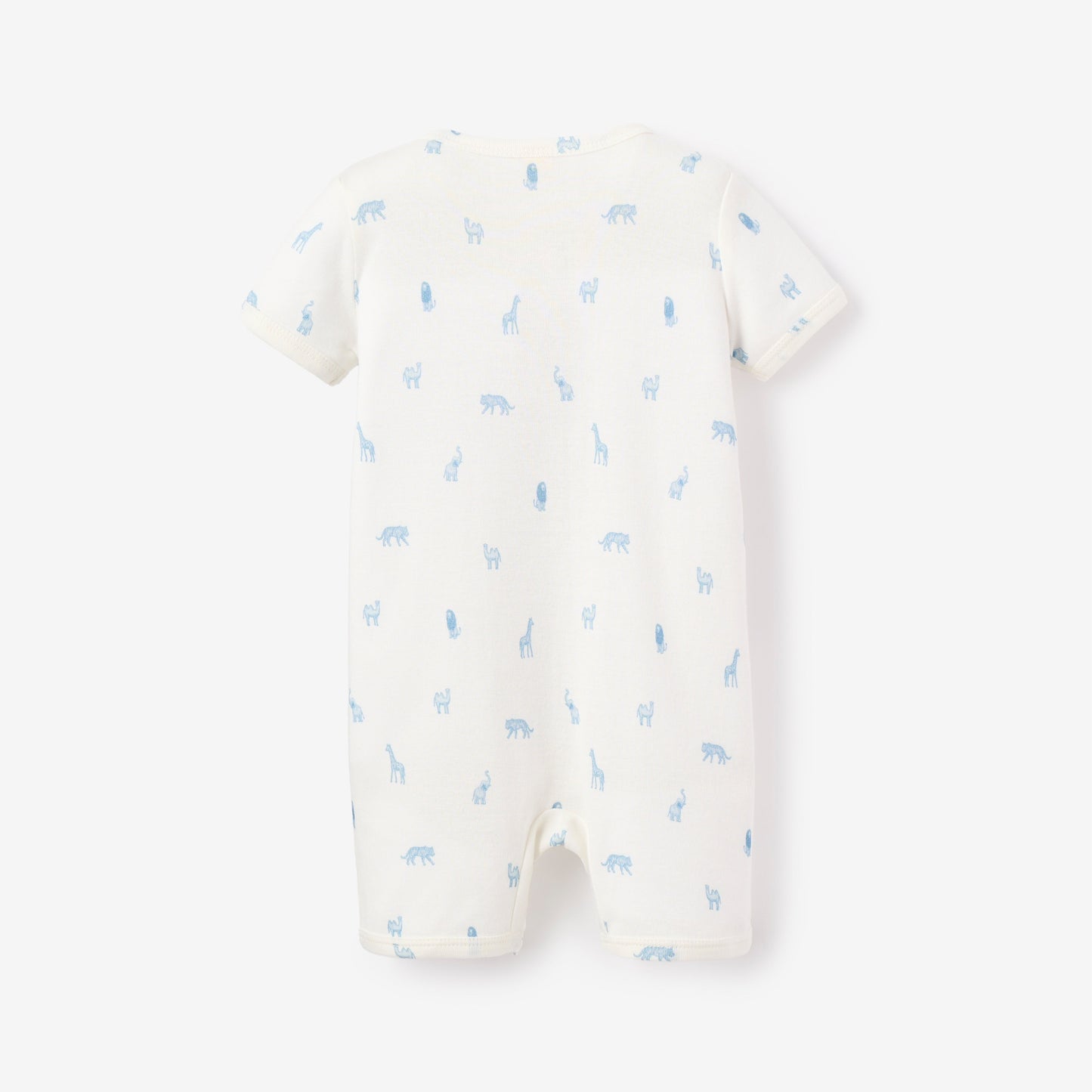 Blue Safari Print Organic Cotton Baby Romper