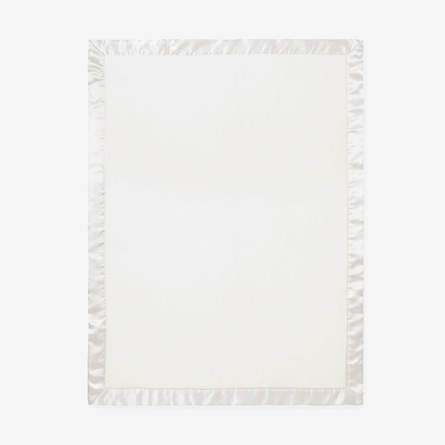 White Satin Trim Flannel Fleece Baby Stroller Blanket