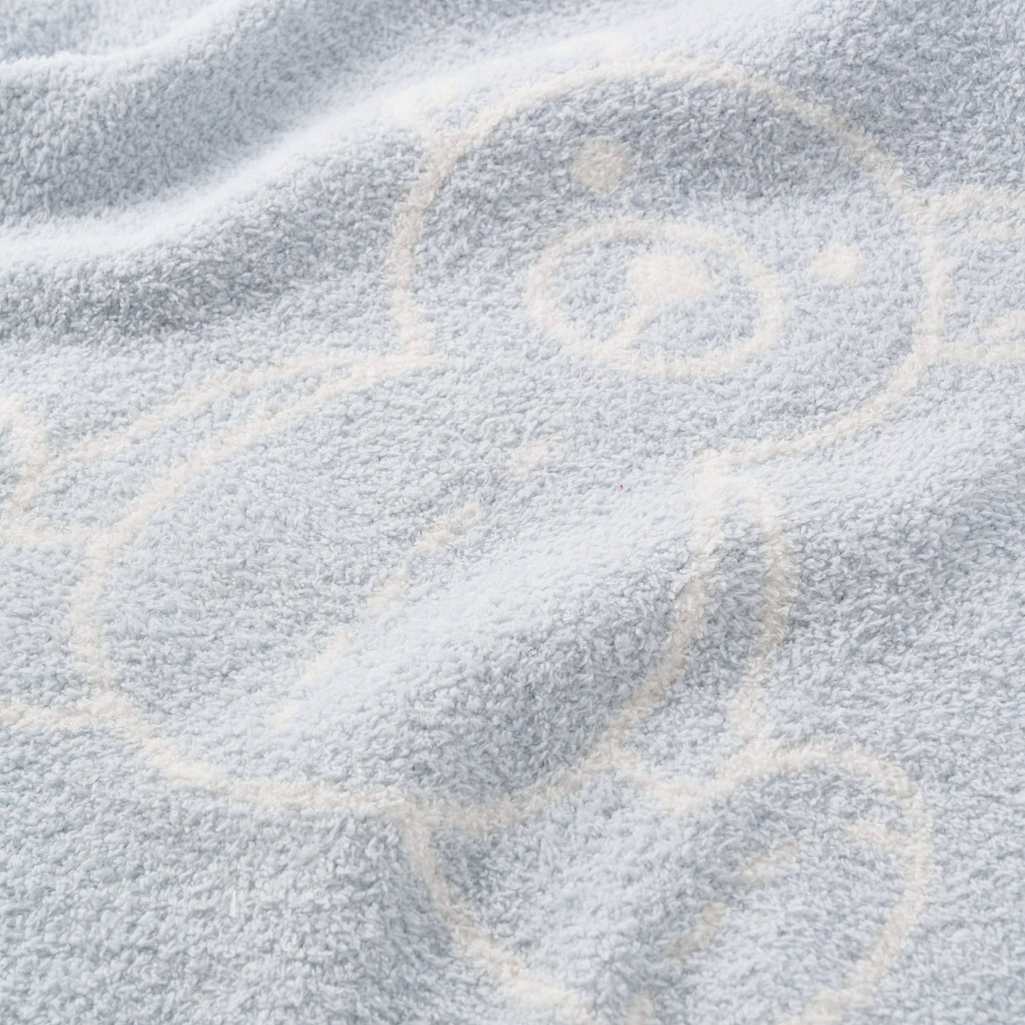 Pale Blue Teddy Bear Feather Knit Baby Blanket