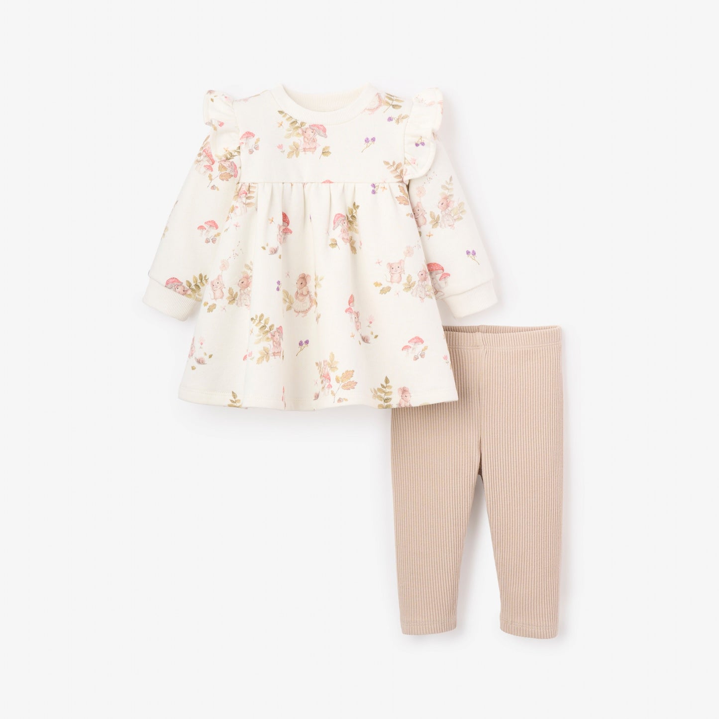 Magical Mouse Print Organic Fleece Dress + Legging Set