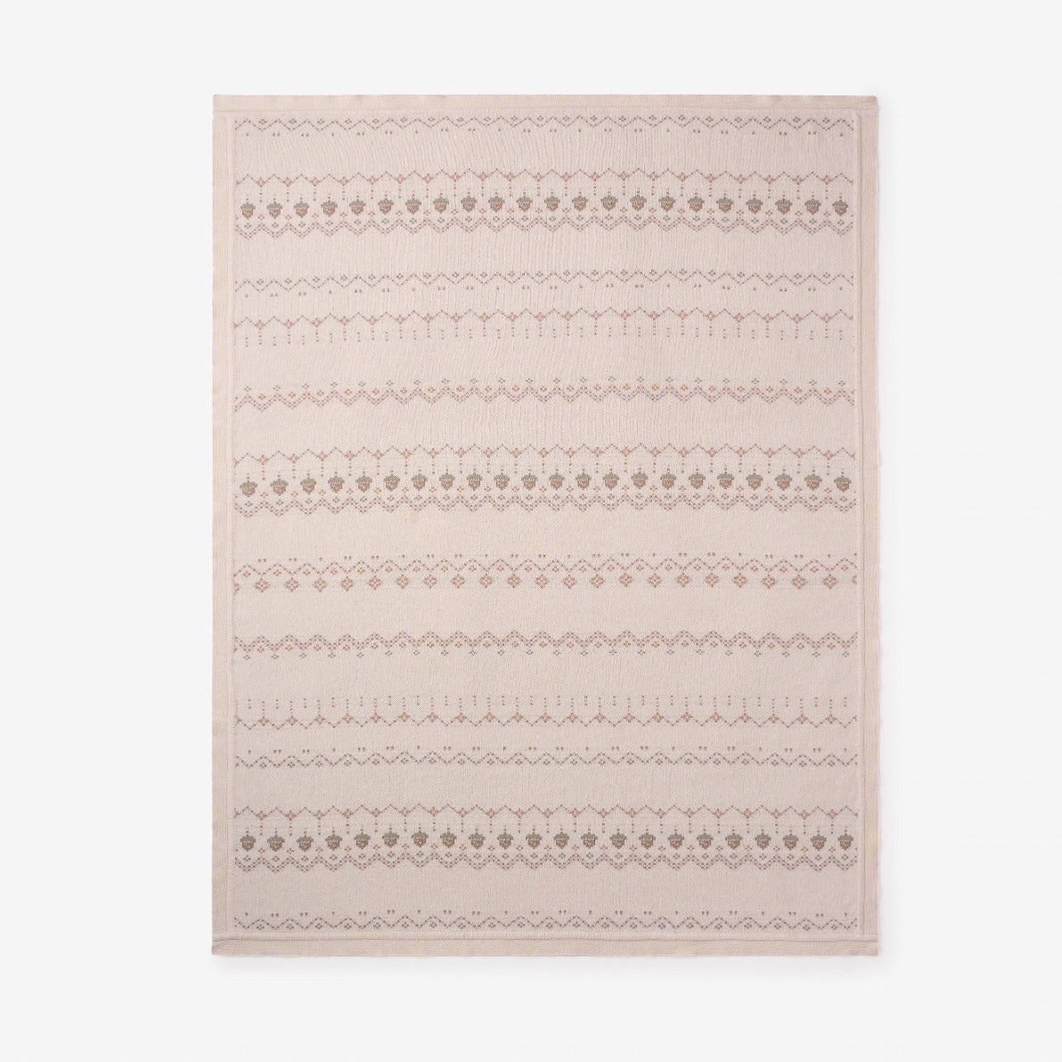 Acorn Fairisle Knit Baby Blanket