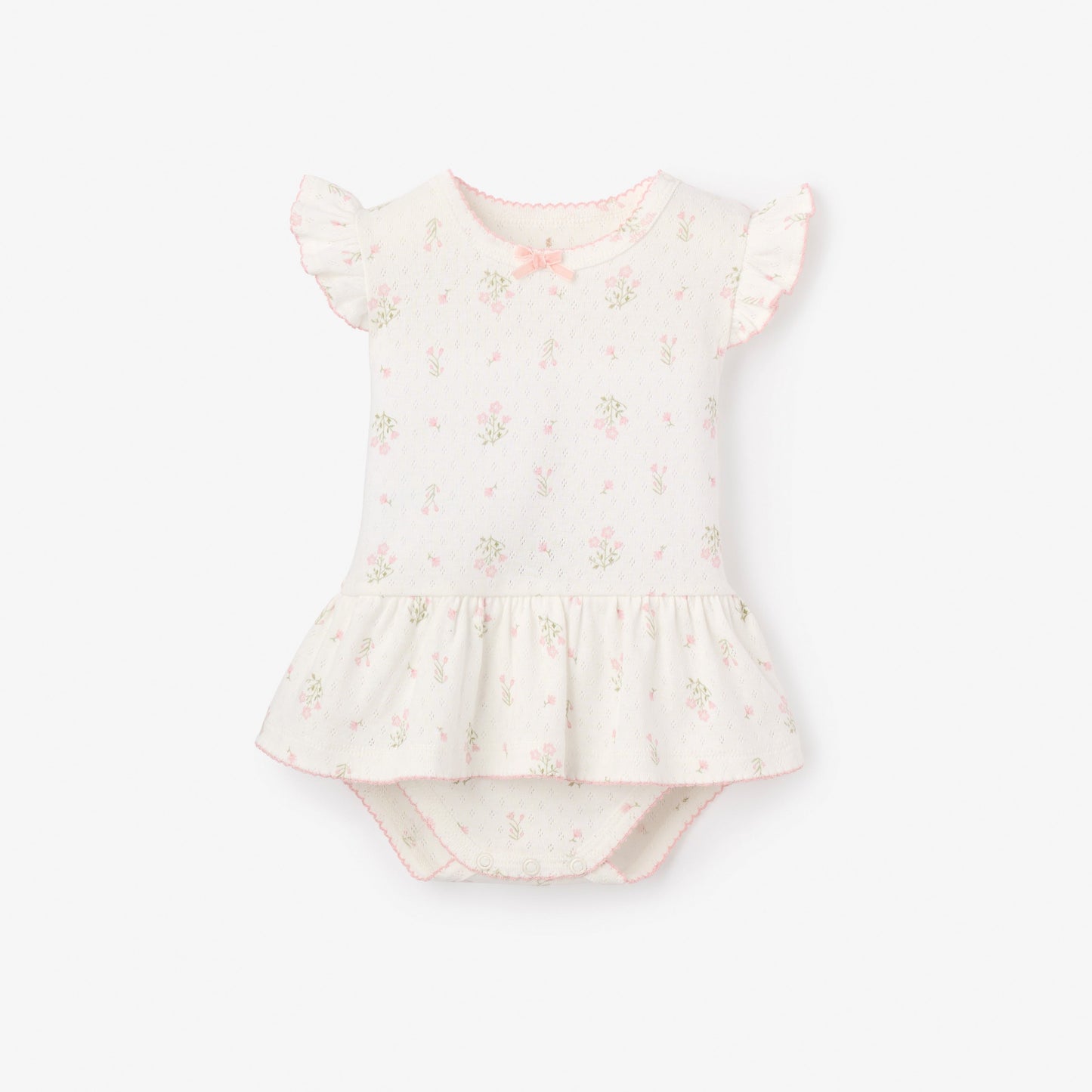 Folklore Floral Organic Cotton Pointelle Bubble Romper