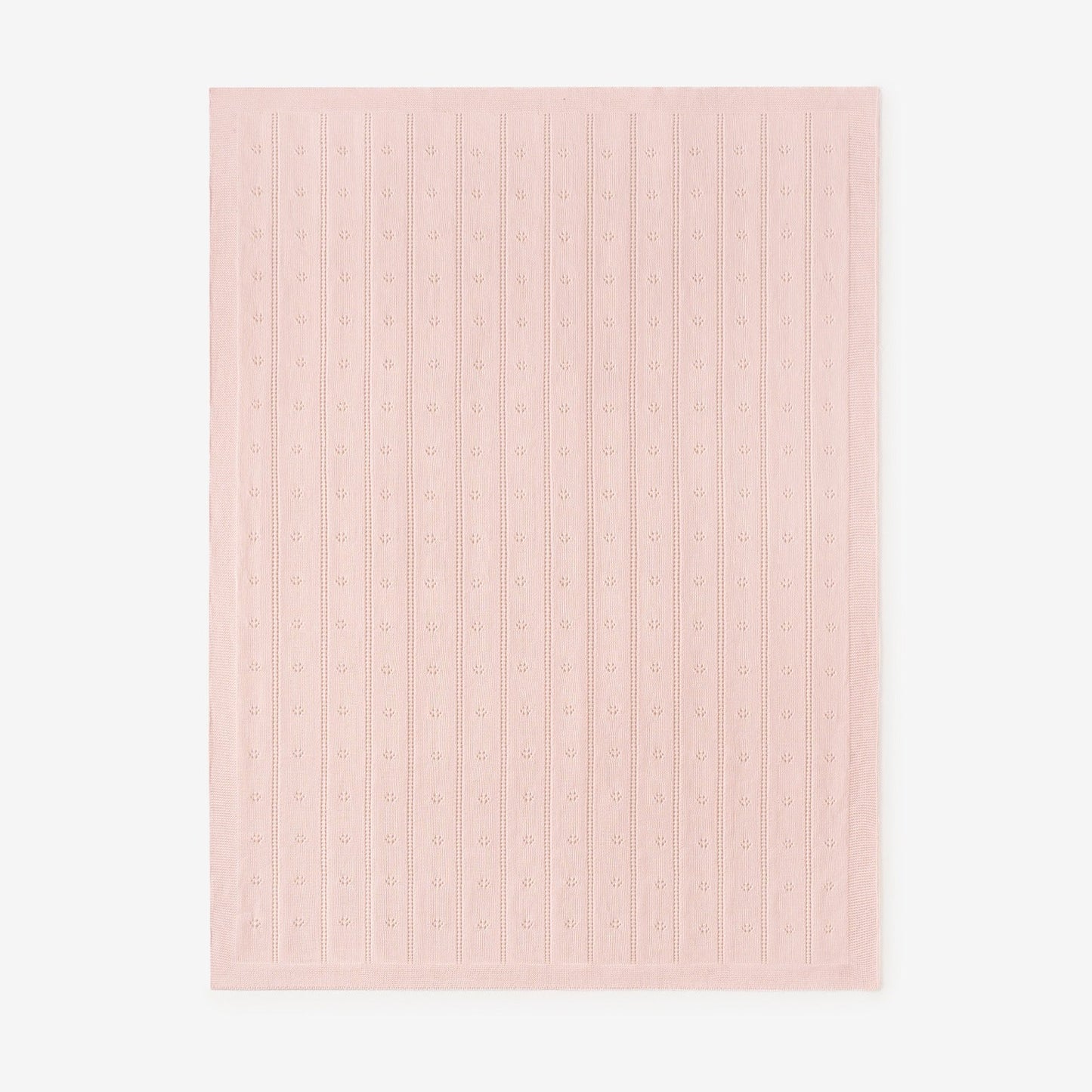 Pale Pink Pointelle Knit Baby Blanket