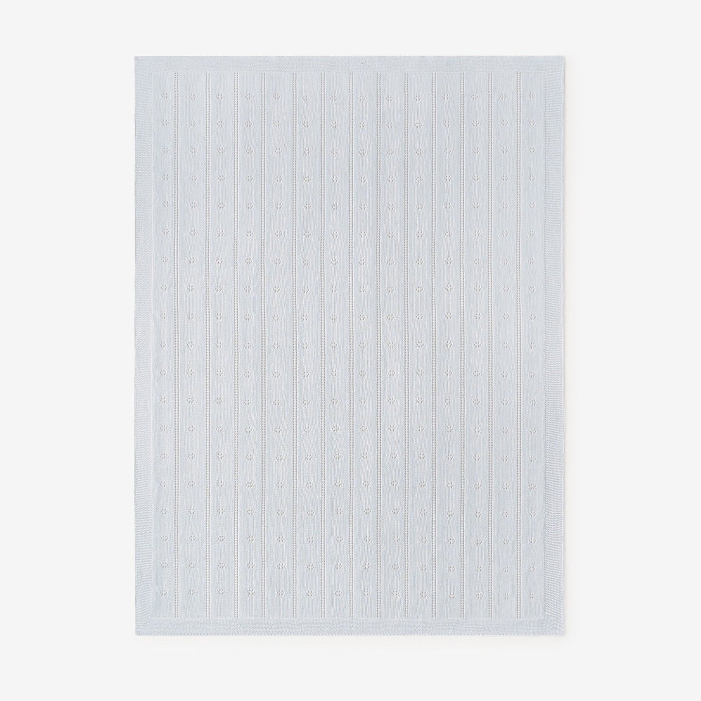 Pale Blue Pointelle Knit Baby Blanket