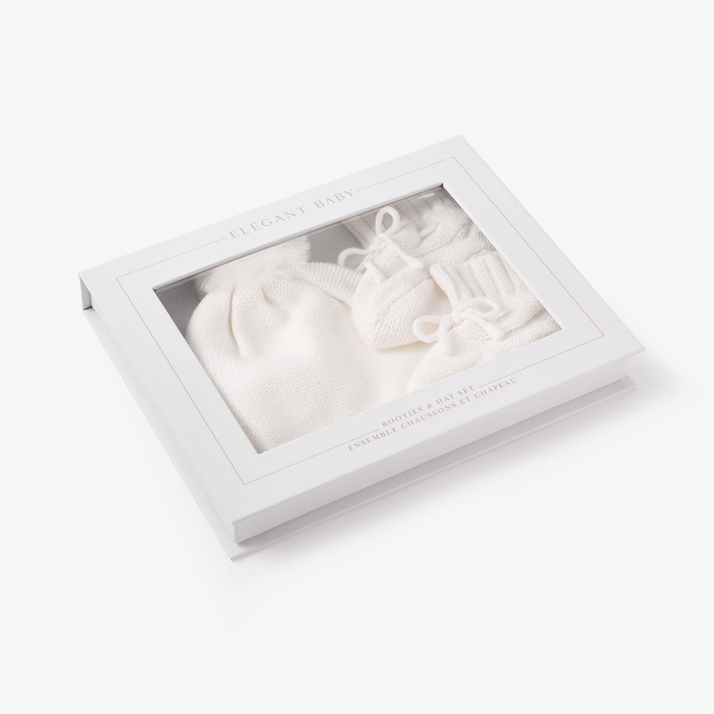 Cream Knit Hat & Booties Gift Set