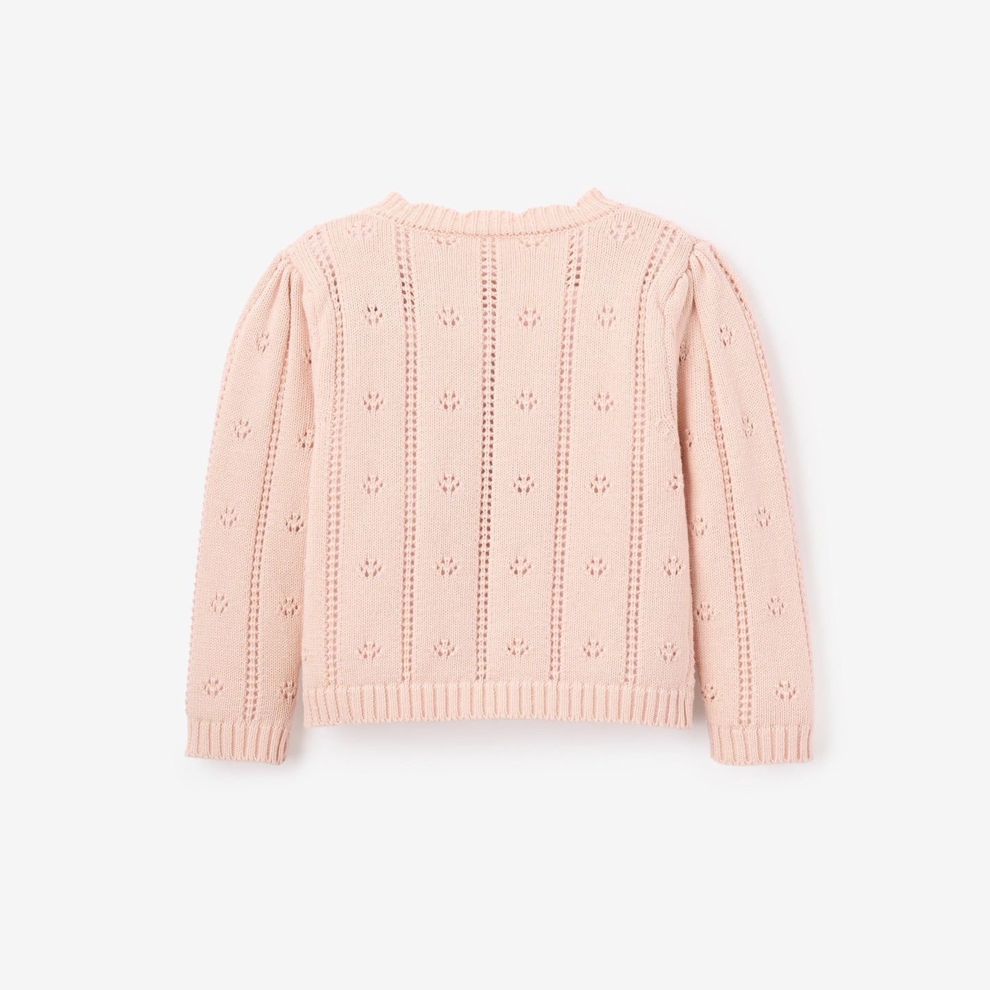 Pale Pink Pointelle Knit Baby Cardigan