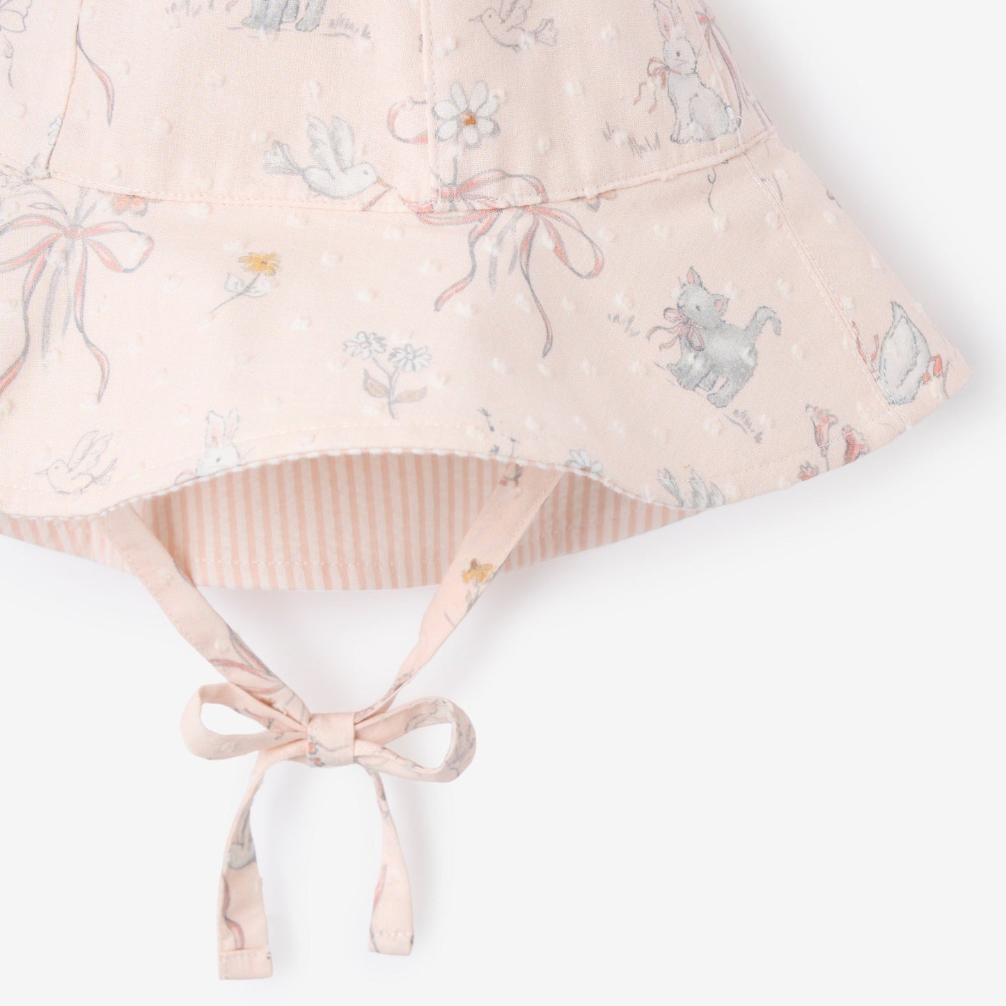 Fleur/Seersucker Reversible Sunhat