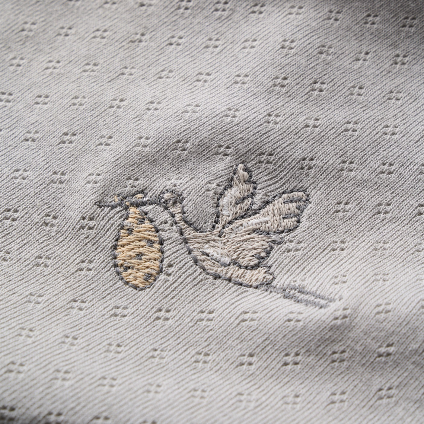 Stork Print Organic Double Layer Swaddle Blanket