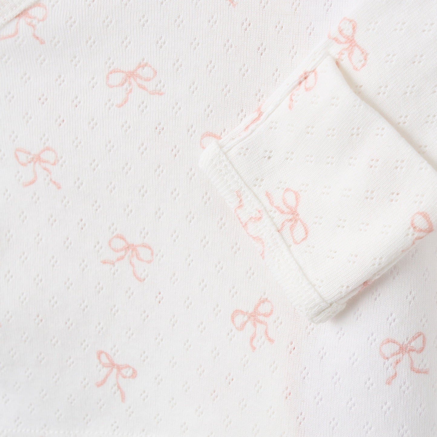 Pink Bow Organic Cotton Pointelle 3pc Bag Set