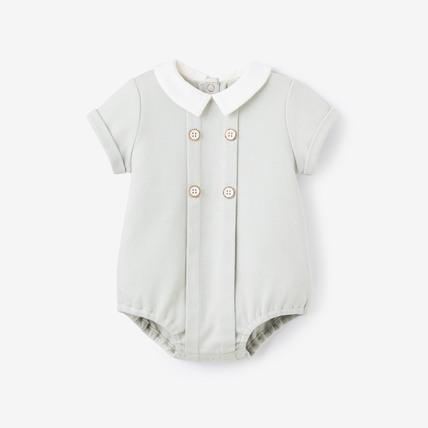 Gray Double Knit Button Front Bubble