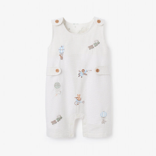 Up & Away Embroidered Gray Seersucker Jon Jon