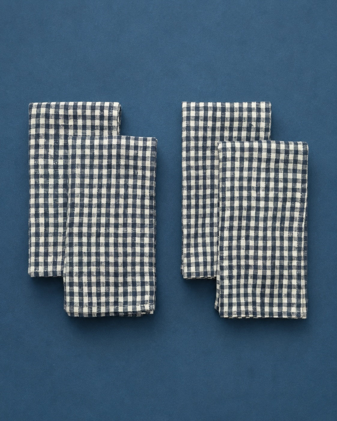 Gingham Check Linen Napkins (Set of 4)