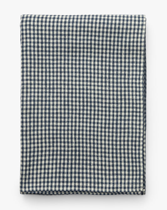 Gingham Check Linen Tablecloth