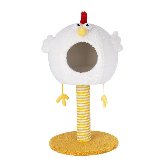 Wood Cat Climbing Frame | Small Luxury Chick Cat Tree with Sisal Scratcher