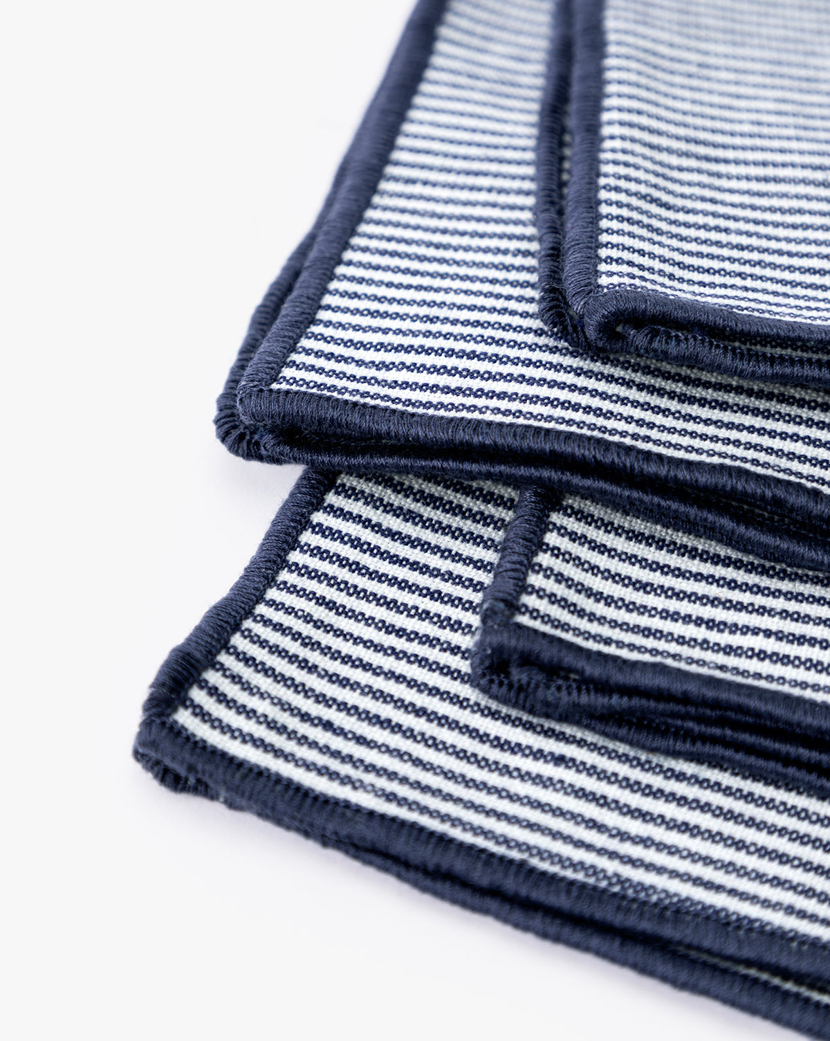 Navy Striped Cocktail Napkins (Set of 4)