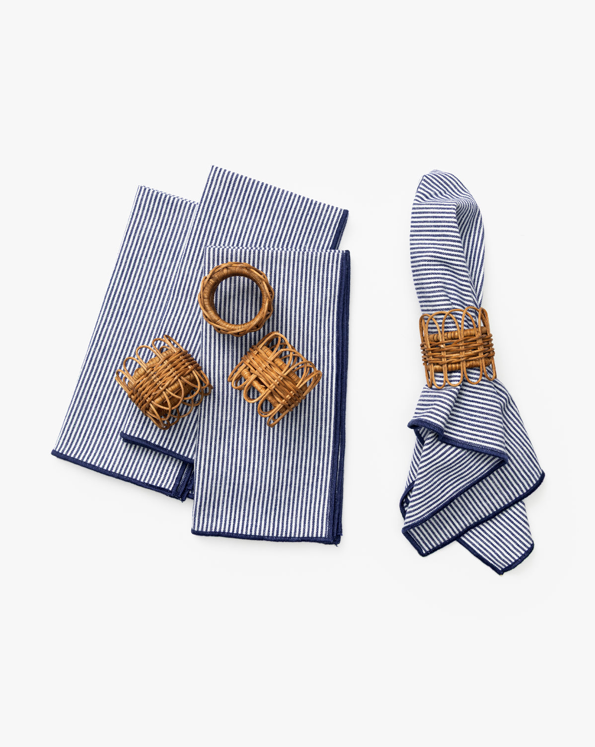 Navy Striped Napkins (Set of 4)