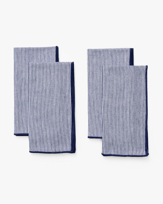 Navy Striped Napkins (Set of 4)