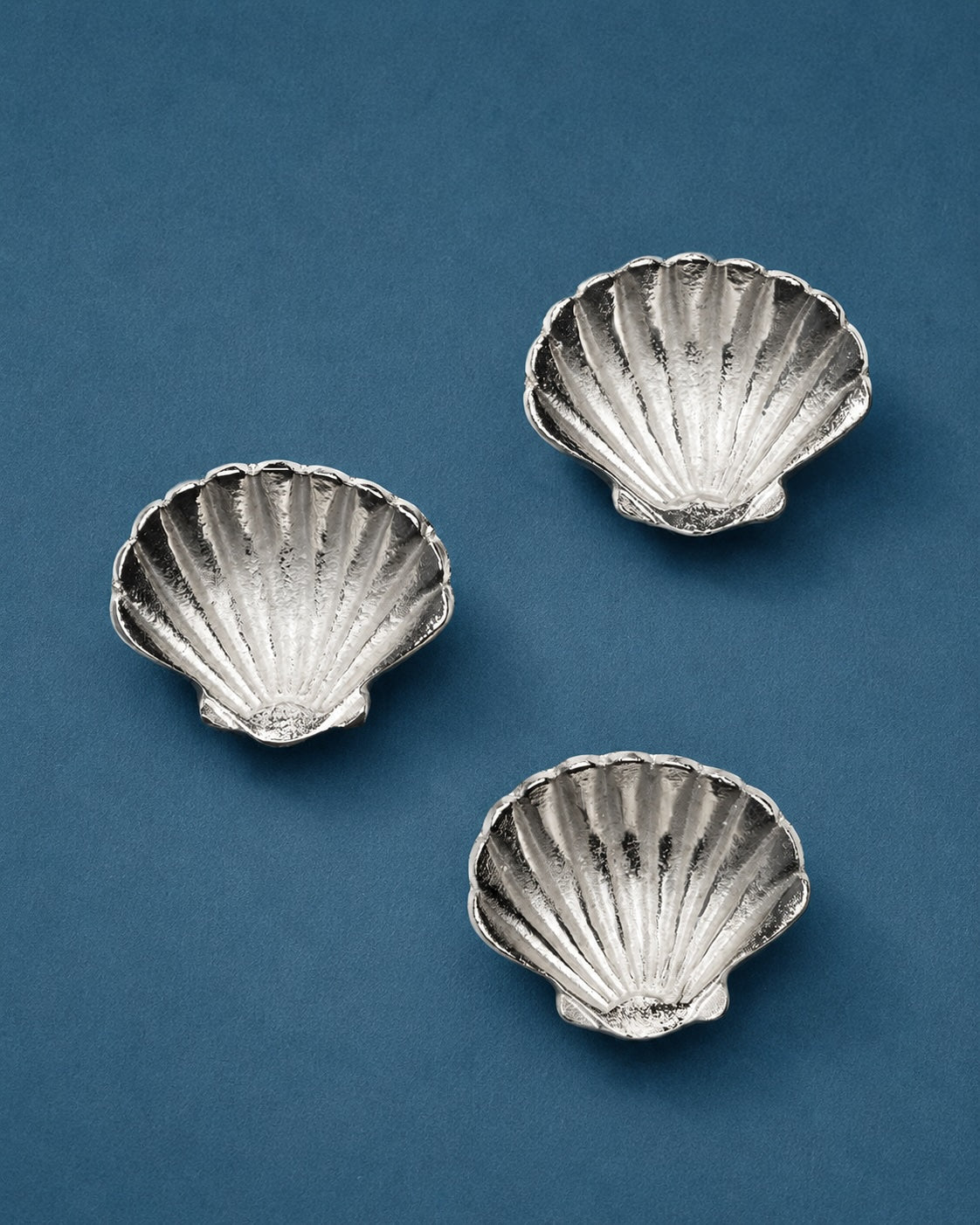 Silver Clam Shell Dishes (Set of 3)