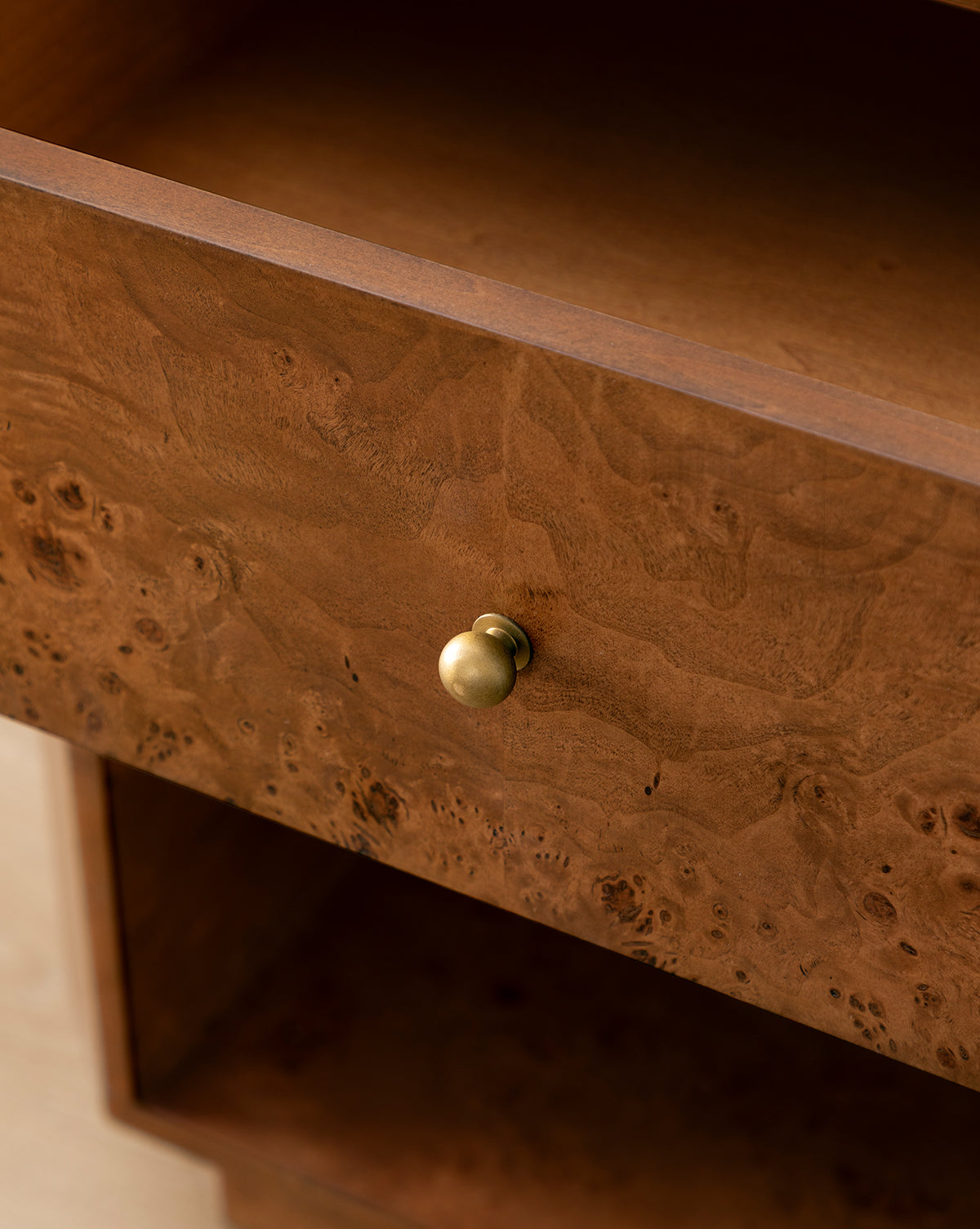 Tali Burl Wood Nightstand