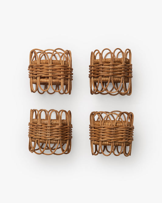 Twisted Rattan Napkin Rings (Set of 4)