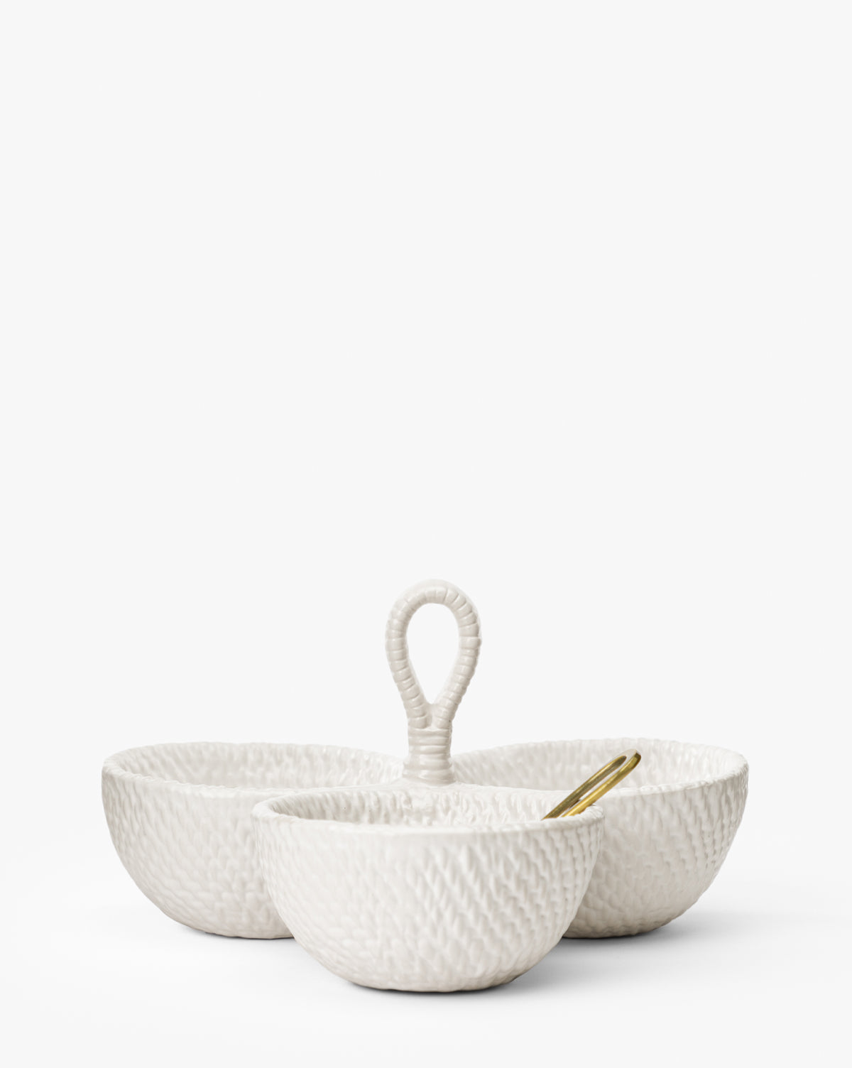 Woven Ceramic Dip Dish with Spoon